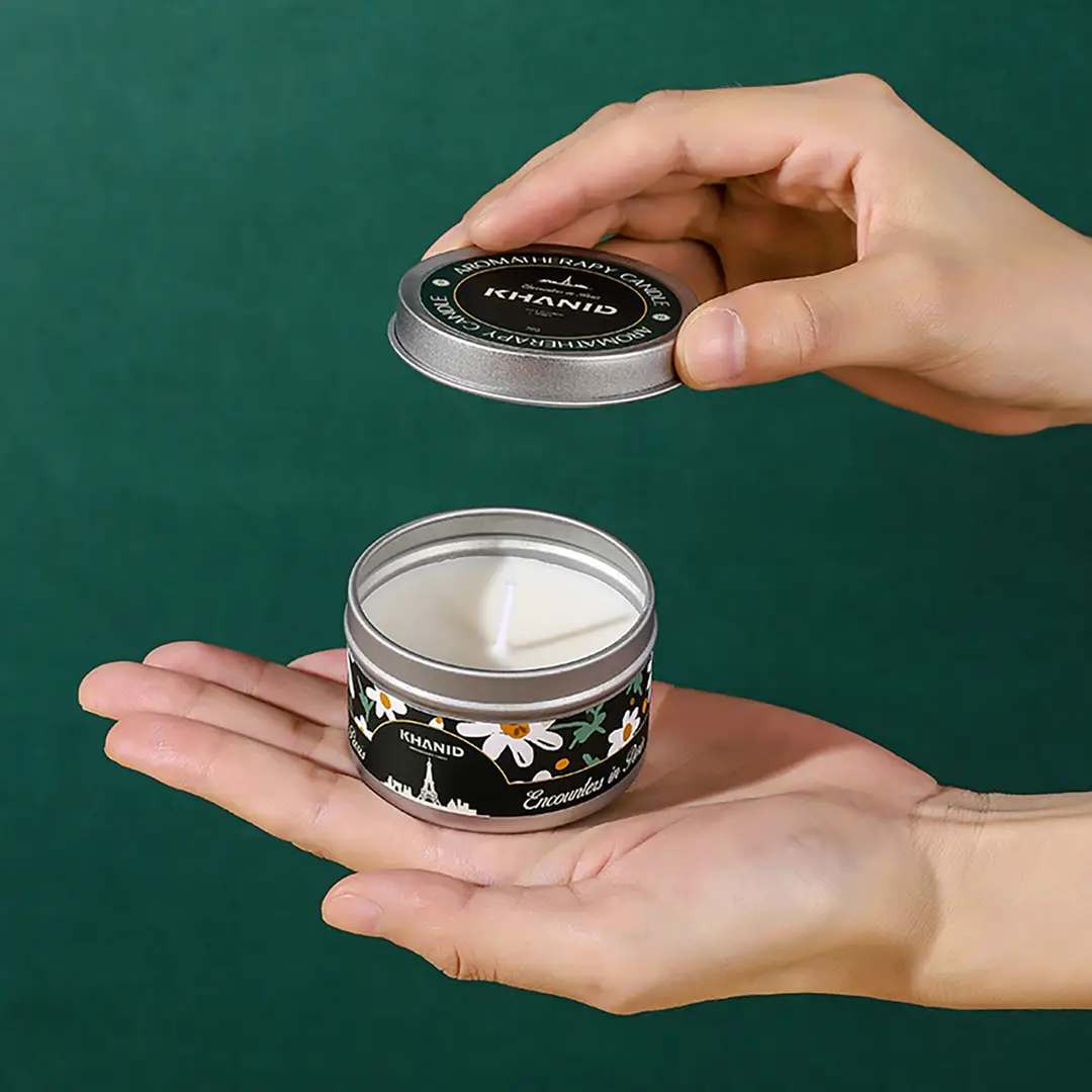 Tin Can Scented Candle Soy Wax Essential Oil Fragrance [Customizable Scent Label] 70g Without Box with Label