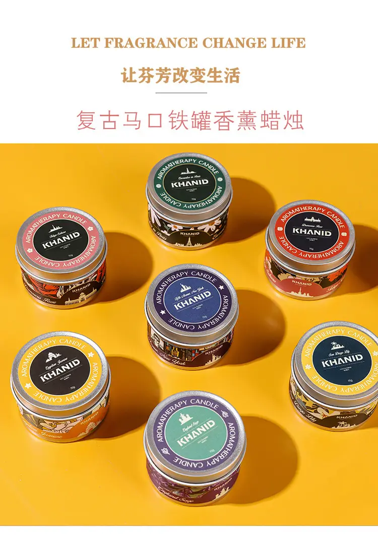 Tin Can Scented Candle Soy Wax Essential Oil Fragrance [Customizable Scent Label] 70g Without Box with Label — feature 4