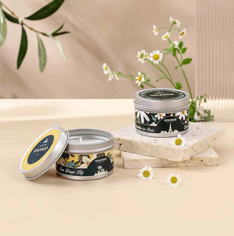 Tin Can Scented Candle Soy Wax Essential Oil Fragrance [Customizable Scent Label] 70g Without Box with Label — feature 6