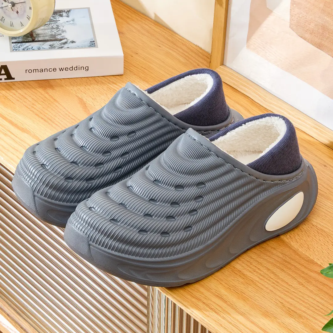 Waterproof Cotton Slippers for Men, Suitable for Outdoor Wear in Autumn and Winter 2026, New Indoor Home Sports Anti-Odor Thick-Soled Cotton Shoes with Heel Cover - Image 3