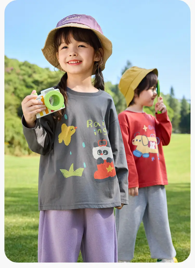 Duduja Kids Red Long Sleeve T-Shirt Cotton 7A Antibacterial — feature 15