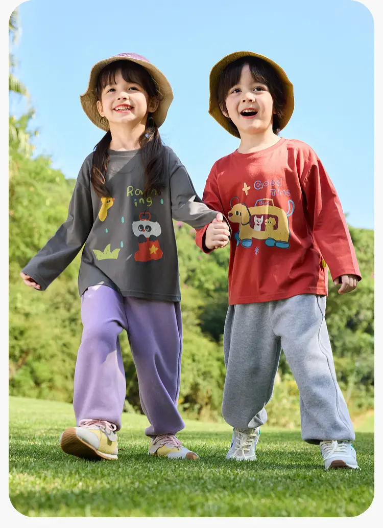 Duduja Kids Red Long Sleeve T-Shirt Cotton 7A Antibacterial — feature 17