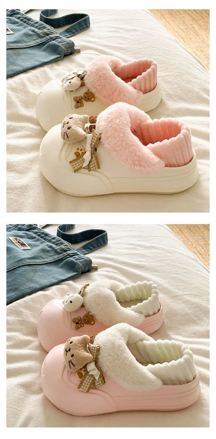 Women's Pink Furry Heel Slippers for Winter Outings — feature 25