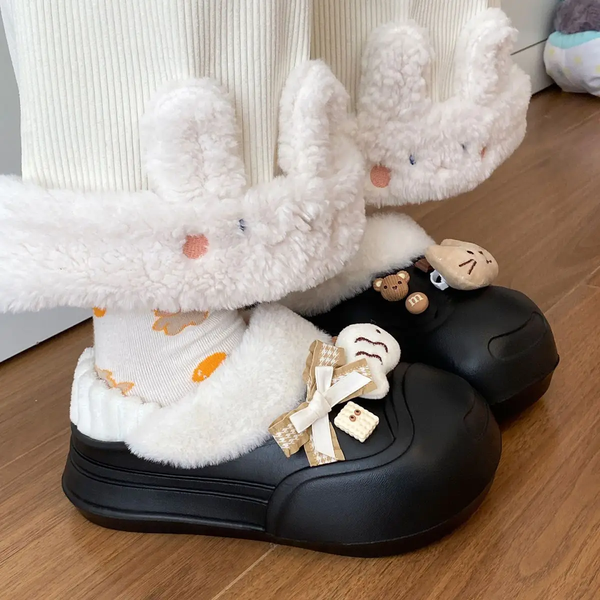 Women's Pink Furry Heel Slippers for Winter Outings — feature 34