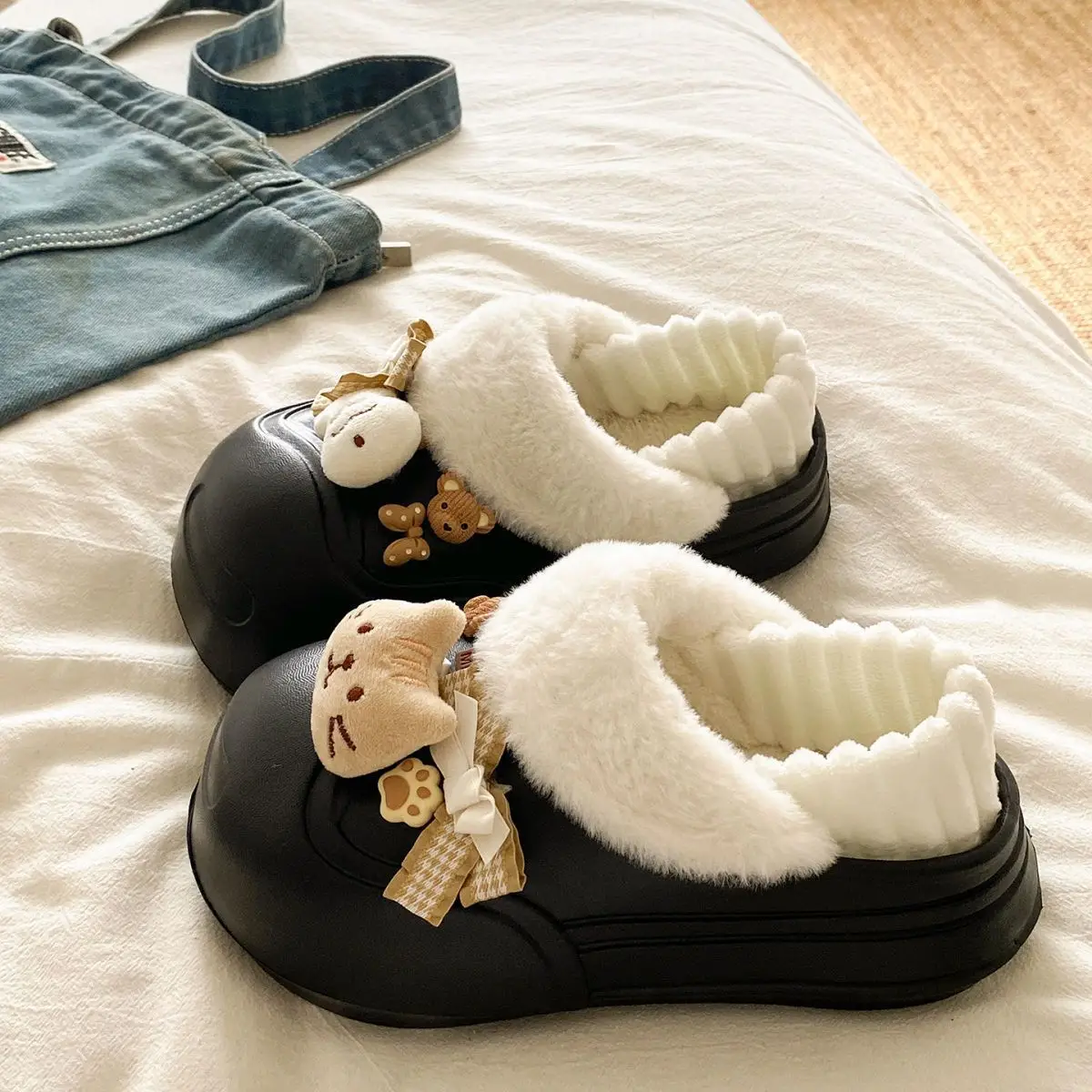 Women's Pink Furry Heel Slippers for Winter Outings — feature 35