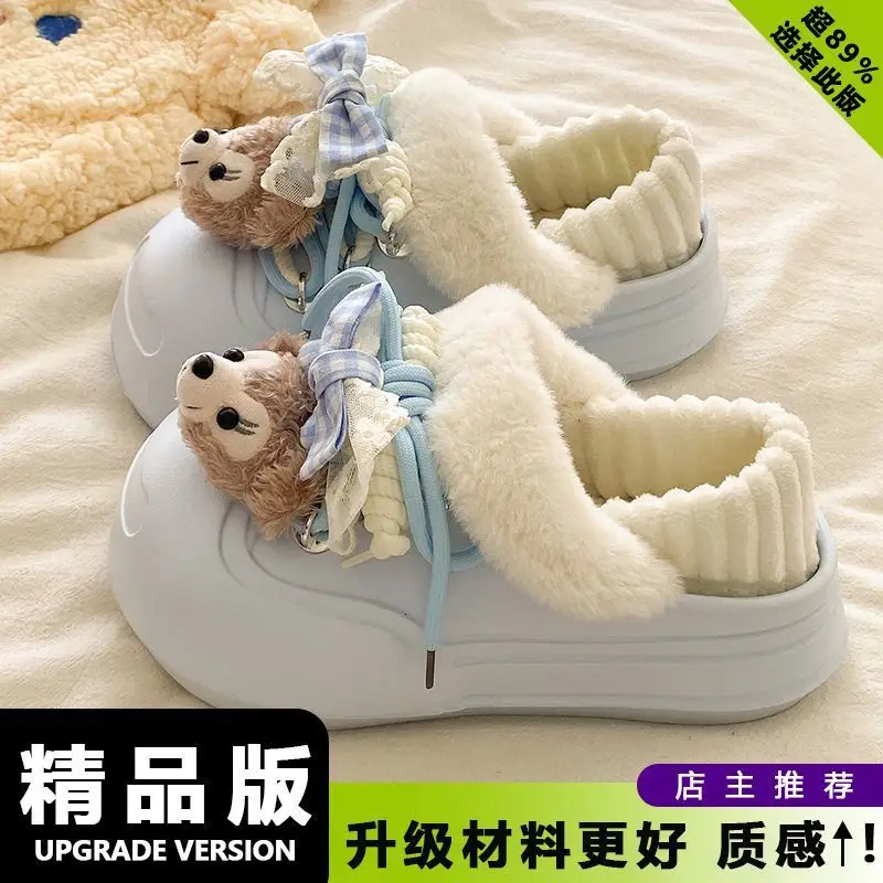 Women's Pink Furry Heel Slippers for Winter Outings - Image 12