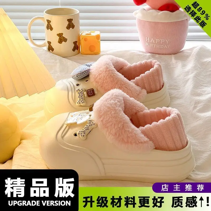 Women's Pink Furry Heel Slippers for Winter Outings - Image 8