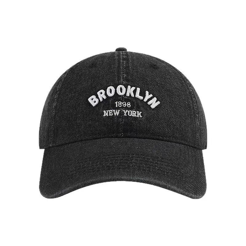 Unisex Wash Denim 1898 Baseball Cap with Letter Embroidery - Image 8