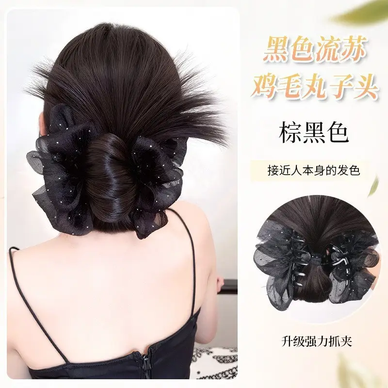 Hair Bun Clip for Women, Lazy Style Hair Clip, Bun Maker, Hair Accessory, Synthetic Hair Bun, Hair Ring - Image 2