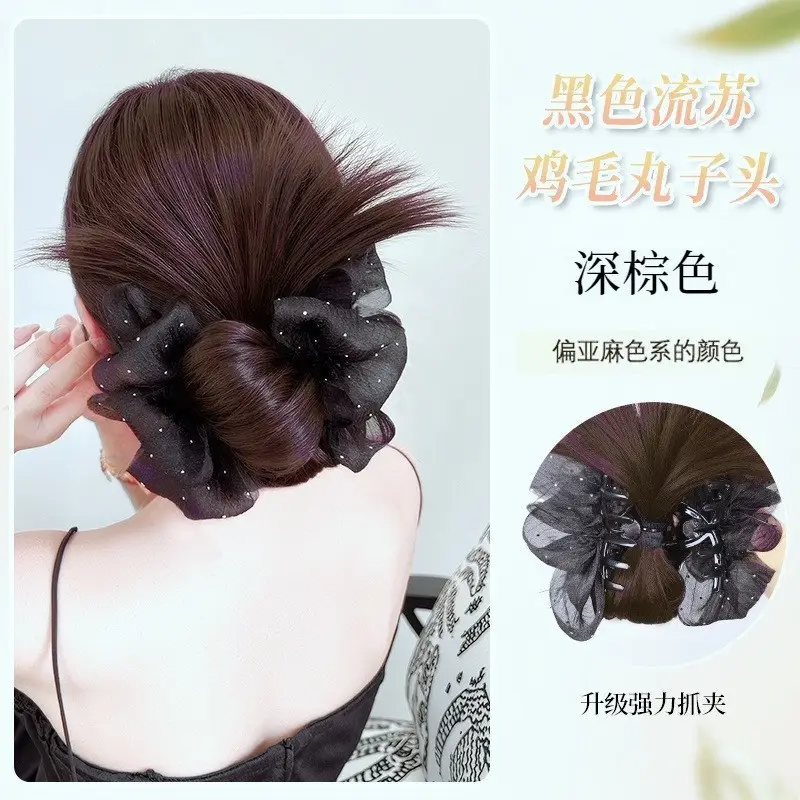 Hair Bun Clip for Women, Lazy Style Hair Clip, Bun Maker, Hair Accessory, Synthetic Hair Bun, Hair Ring - Image 3