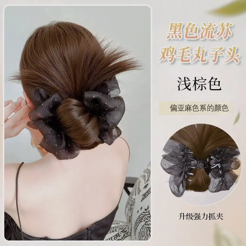 Hair Bun Clip for Women, Lazy Style Hair Clip, Bun Maker, Hair Accessory, Synthetic Hair Bun, Hair Ring - Image 4