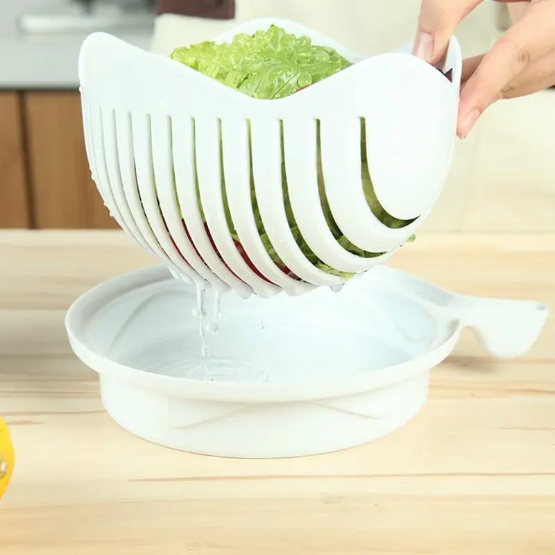White Plastic Vegetable Slicer Bowl for Cutting Fruits - Image 5