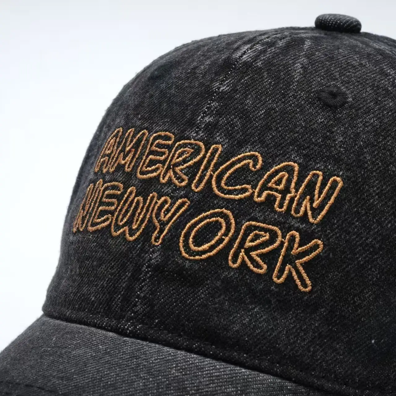 Men's Blue Korean Style Baseball Cap with "American New York" Embroidery — feature 8