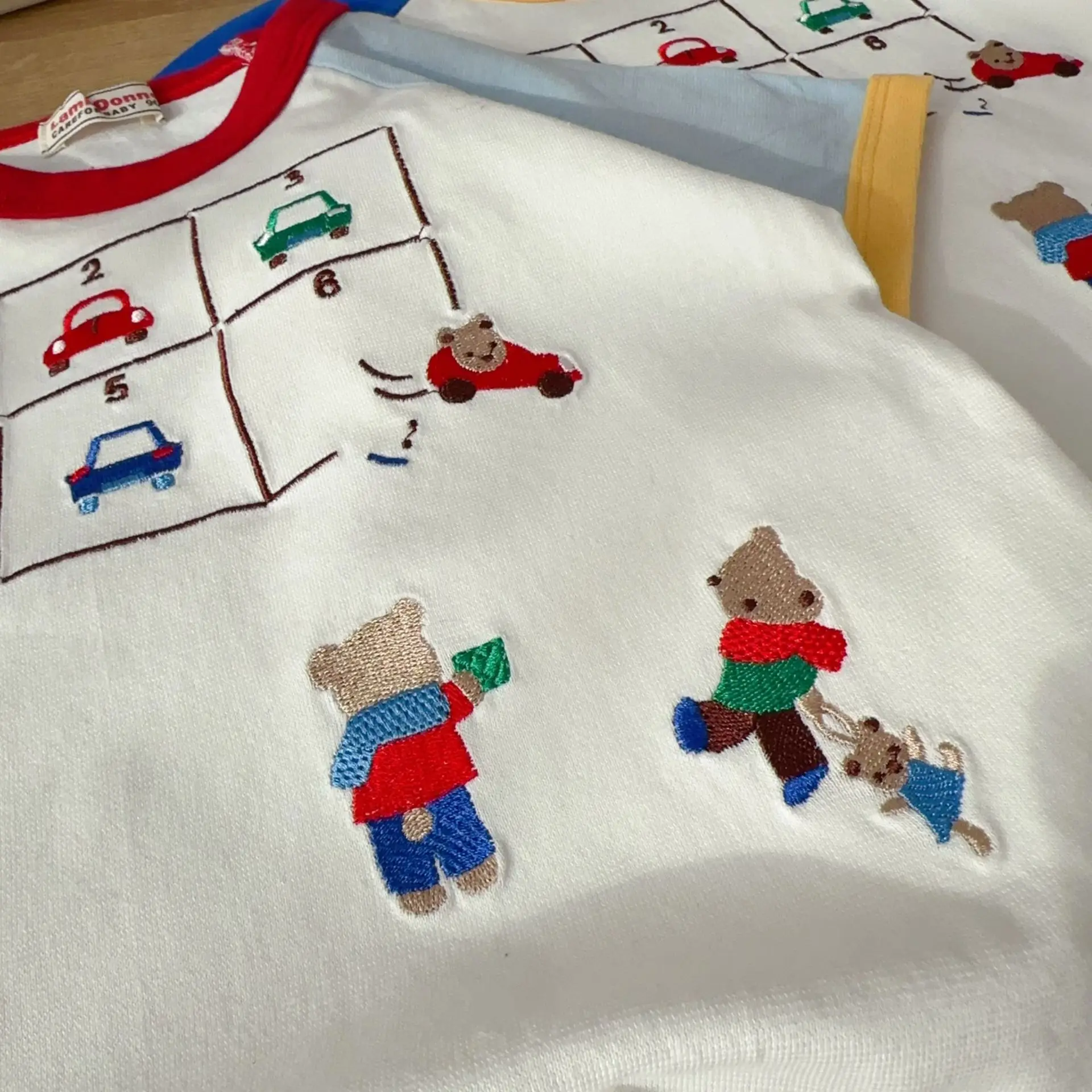 Boys Cartoon Car Patchwork T-Shirt Blue Pants Set — feature 16