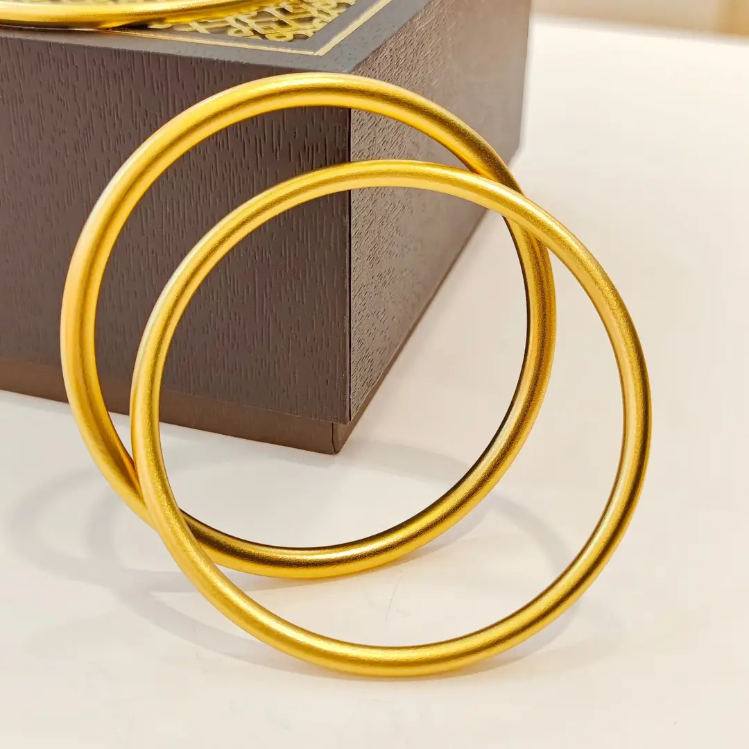 Vietnamese Sand Gold Women's Bracelet, Ancient Heritage Bracelet, Imitation Gold Bracelet, Solid Plain Ring Jewelry, Douyin Live Broadcast Ready Stock