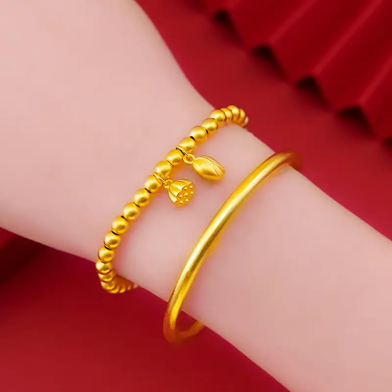 Vietnamese Sand Gold Women's Bracelet, Ancient Heritage Bracelet, Imitation Gold Bracelet, Solid Plain Ring Jewelry, Douyin Live Broadcast Ready Stock — feature 8