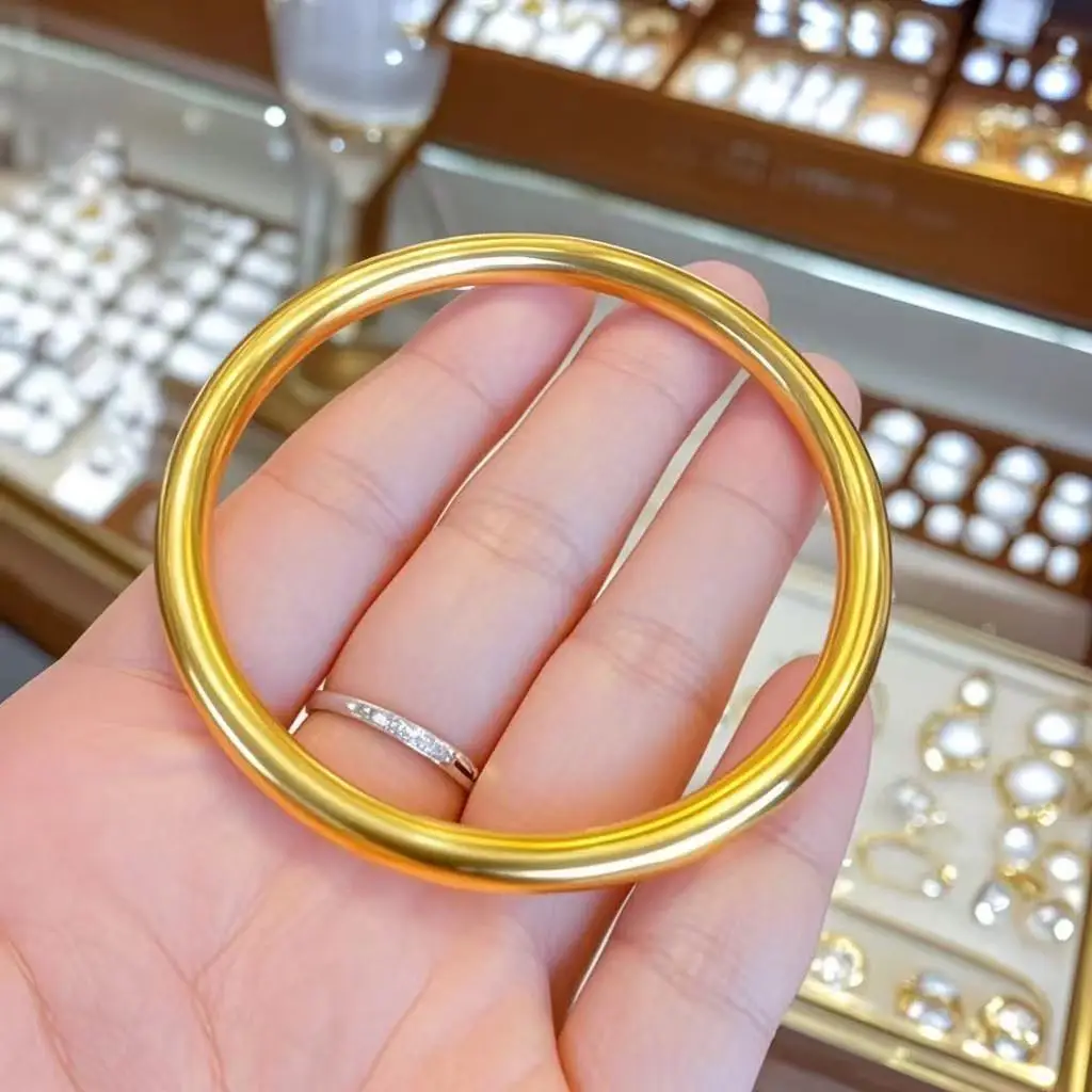 Vietnamese Sand Gold Women's Bracelet, Ancient Heritage Bracelet, Imitation Gold Bracelet, Solid Plain Ring Jewelry, Douyin Live Broadcast Ready Stock
