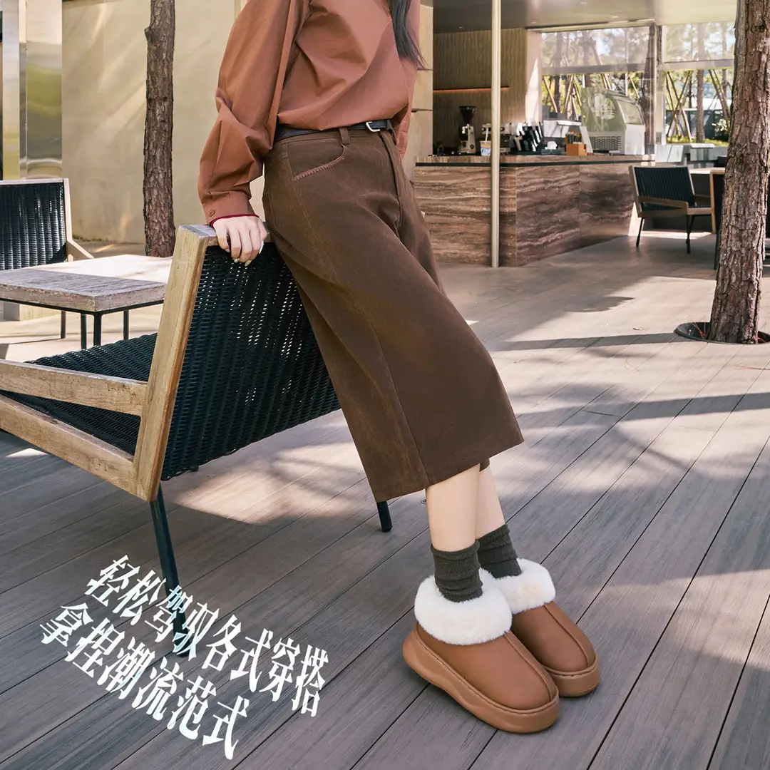 Jialiya Thick-Soled Heightening Snow Boots for Women 2025 Winter Waterproof and Non-Slip Outer Wear Fleece-Lined Thickeneded Birkenstock Shoes for Women - Image 6