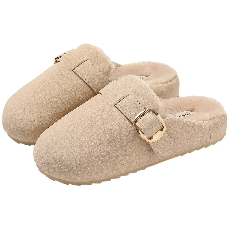Birkenstock Shoes for Women Autumn and Winter New Thick-Soled Outer Wear Thick-Soled Indoor Home Warm Plush Cotton Shoes for Women Wholesale