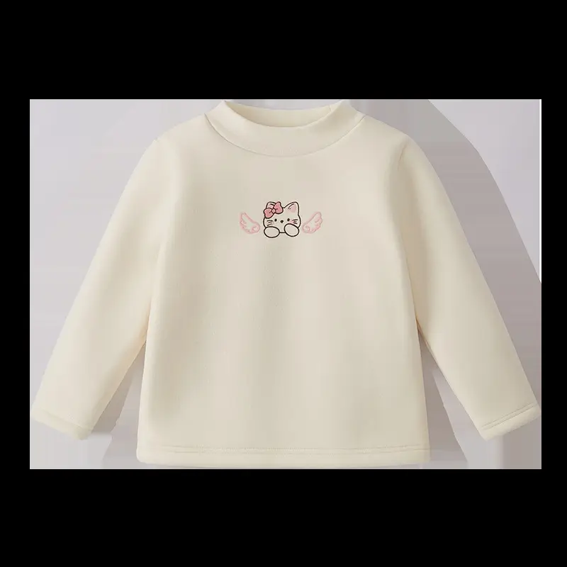 Girls Thermal Fleece Warm Undershirt Beige New Style - Image 10