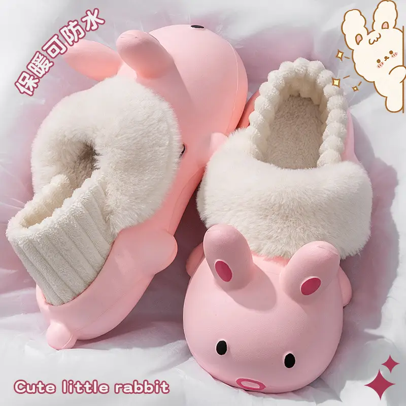 Cute Cotton Shoes Autumn and Winter 2025 New Indoor Home Bag Heel Cartoon Waterproof Anti-Slip Plush Cotton Slippers for Women - Image 7