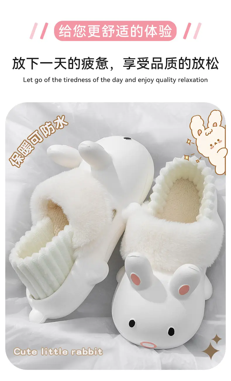 Cute Cotton Shoes Autumn and Winter 2025 New Indoor Home Bag Heel Cartoon Waterproof Anti-Slip Plush Cotton Slippers for Women — feature 10