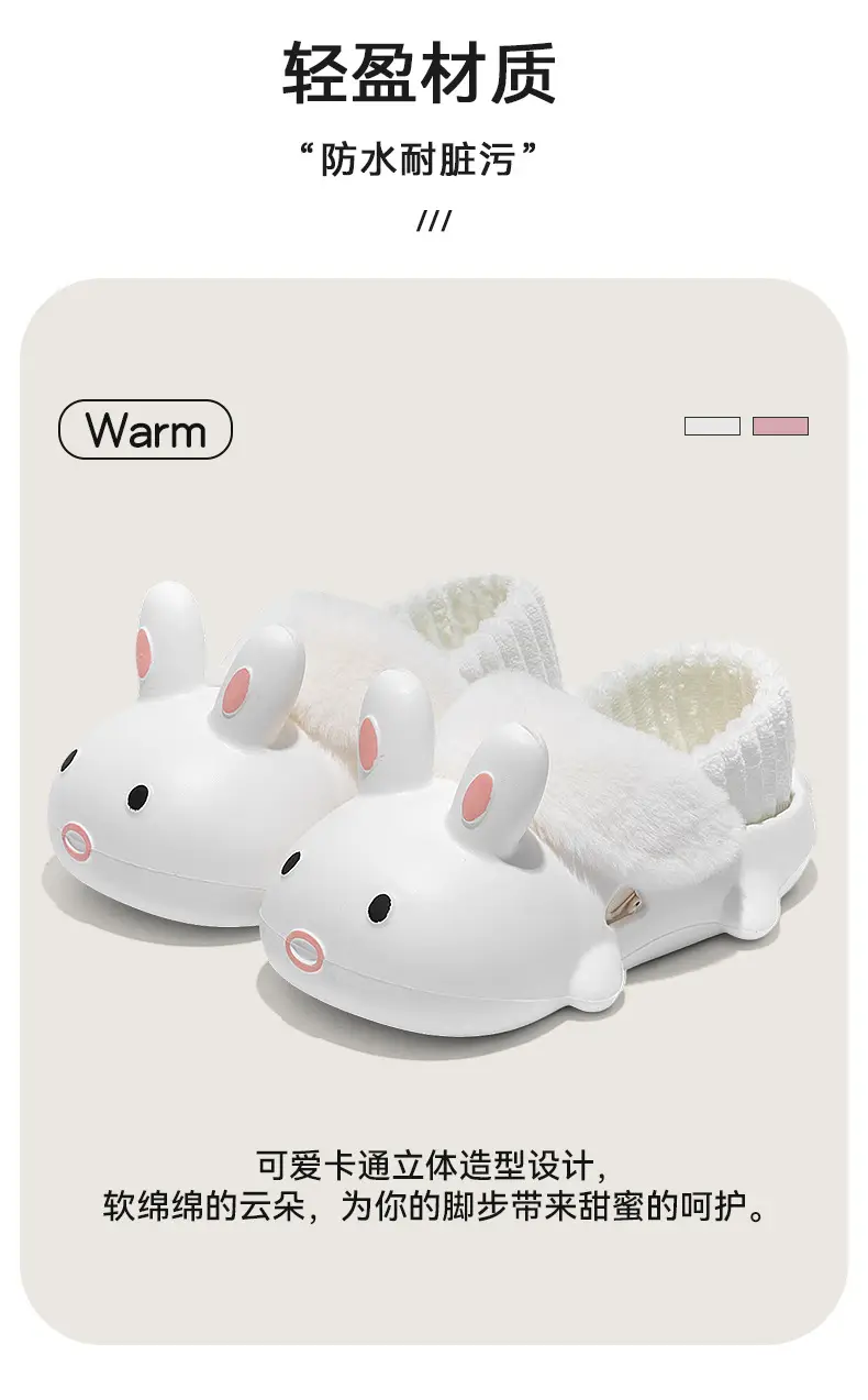 Cute Cotton Shoes Autumn and Winter 2025 New Indoor Home Bag Heel Cartoon Waterproof Anti-Slip Plush Cotton Slippers for Women — feature 11