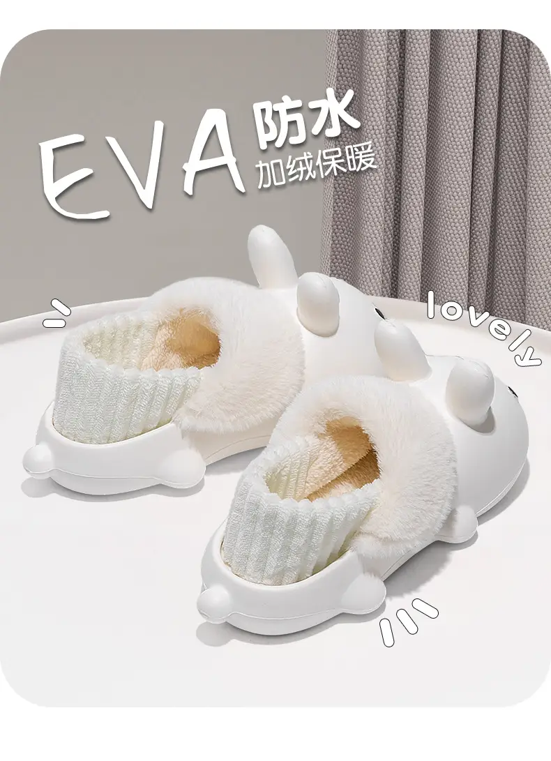 Cute Cotton Shoes Autumn and Winter 2025 New Indoor Home Bag Heel Cartoon Waterproof Anti-Slip Plush Cotton Slippers for Women — feature 13