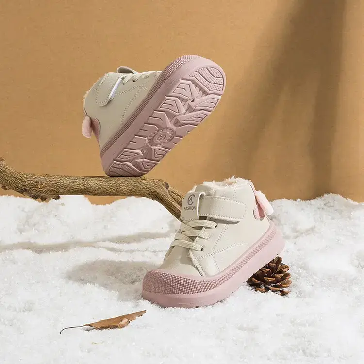 2025 New Winter Baby Boys Cotton Snow Boots Pink Soft Sole