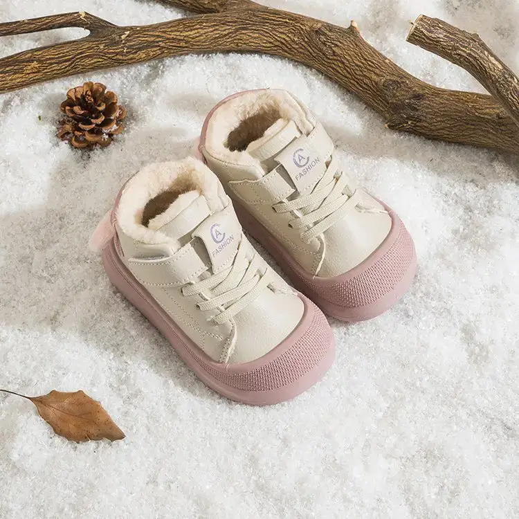 2025 New Winter Baby Boys Cotton Snow Boots Pink Soft Sole