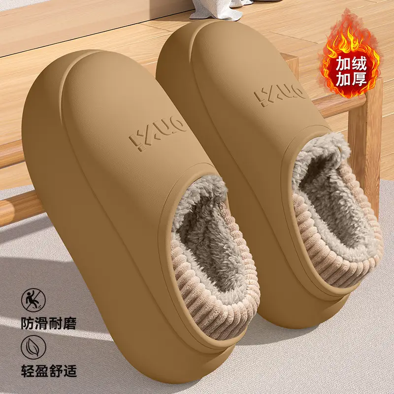 Waterproof Cotton Slippers for Women 2025 Winter New Style Indoor and Outdoor Wear Non-Slip Thick Sole Bag Heel Fleece-Lined Warm Cotton Shoes - Image 11