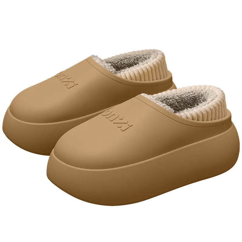 Waterproof Cotton Slippers for Women 2025 Winter New Style Indoor and Outdoor Wear Non-Slip Thick Sole Bag Heel Fleece-Lined Warm Cotton Shoes - Image 13