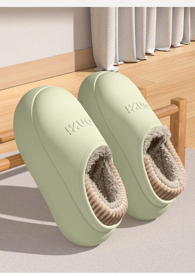 Waterproof Cotton Slippers for Women 2025 Winter New Style Indoor and Outdoor Wear Non-Slip Thick Sole Bag Heel Fleece-Lined Warm Cotton Shoes — feature 9