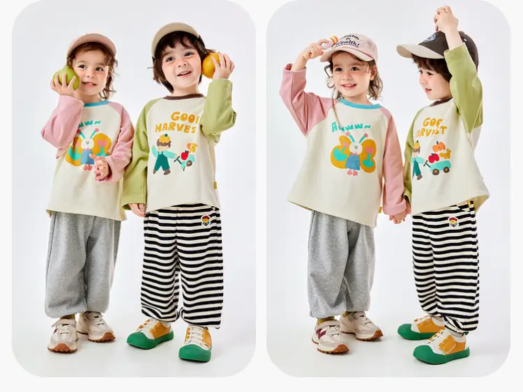 Girls Raglan Sleeve T-Shirt White Black Dudu Jia — feature 18