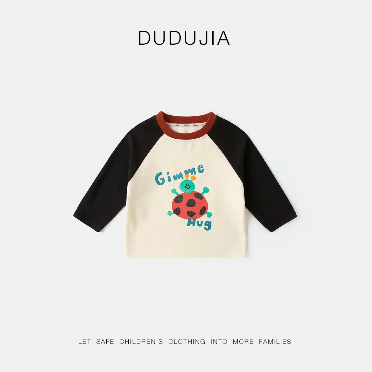 Girls Raglan Sleeve T-Shirt White Black Dudu Jia - Image 2