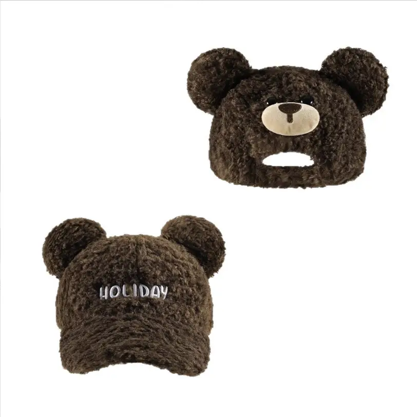 Korean Style Bear Cap Wool Reversible Women Warm Winter