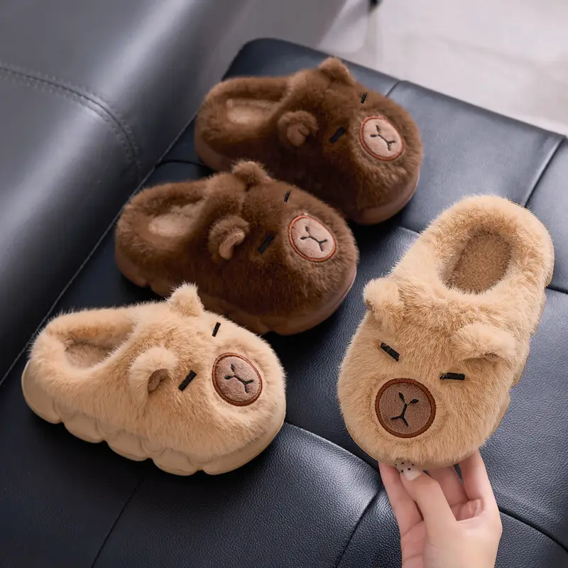 Kapibala Kidsren's Cotton Slippers Boys Winter Home Warm Plush Kidsren's Baby Slippers Girls - Image 7