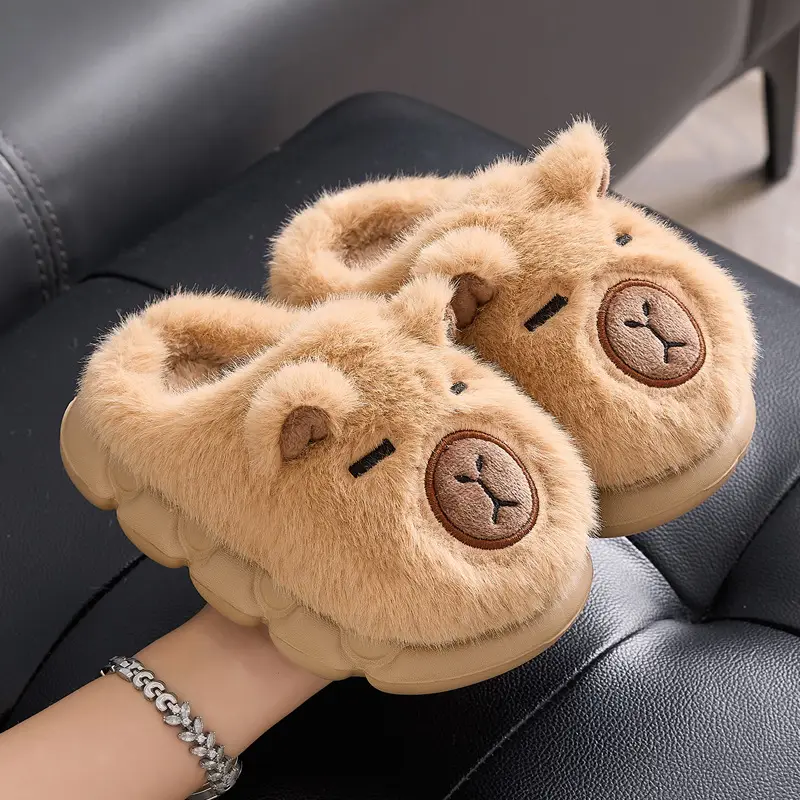 Kapibala Kidsren's Cotton Slippers Boys Winter Home Warm Plush Kidsren's Baby Slippers Girls - Image 8
