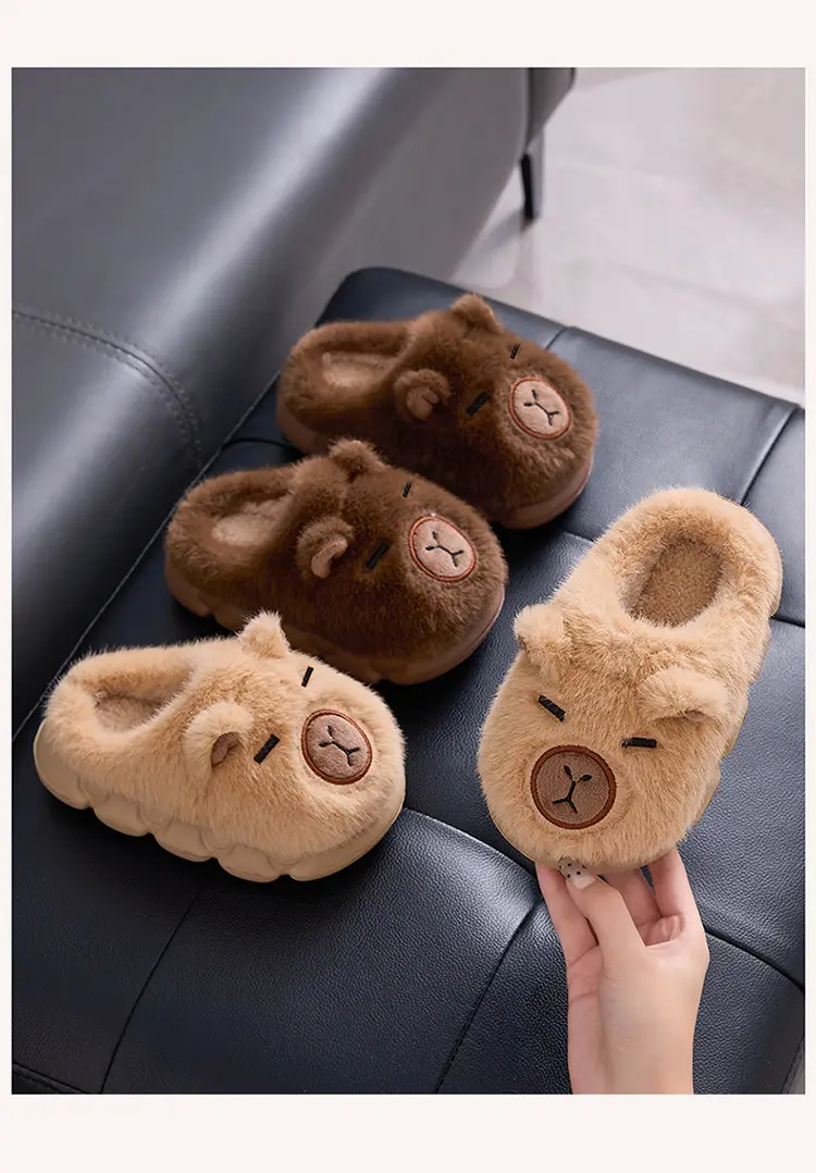 Kapibala Kidsren's Cotton Slippers Boys Winter Home Warm Plush Kidsren's Baby Slippers Girls — feature 3