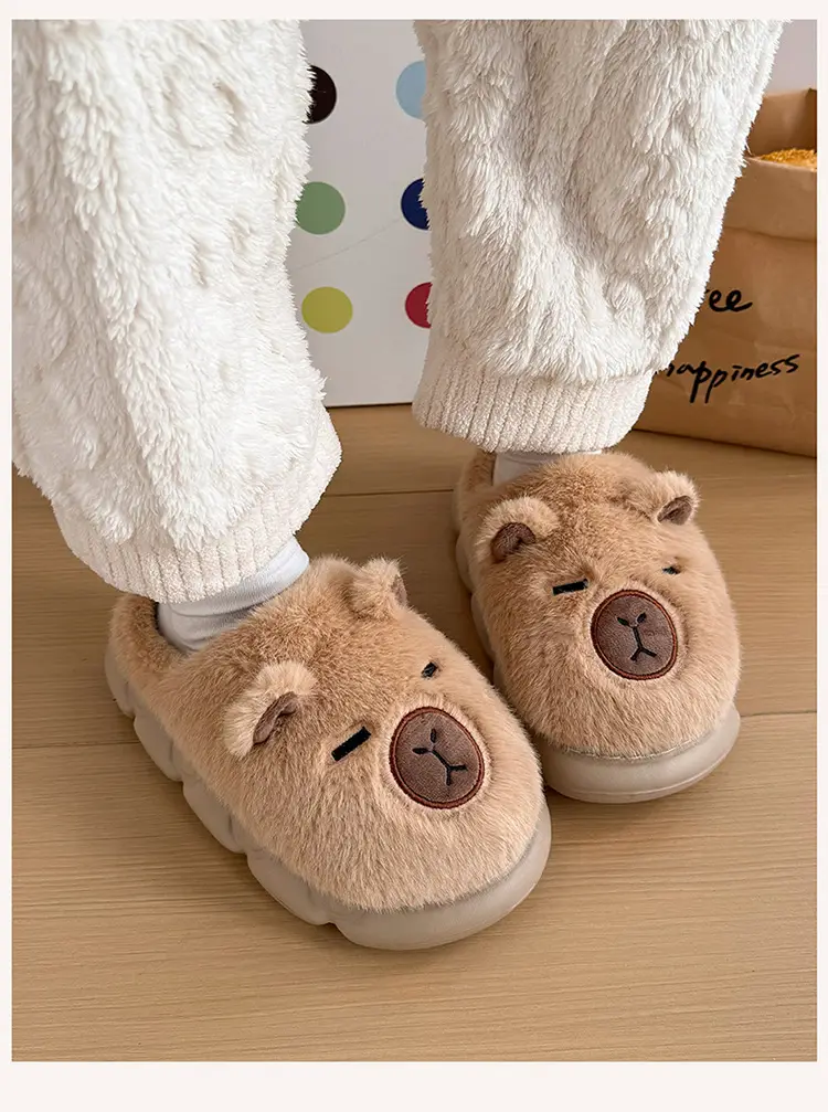 Kapibala Kidsren's Cotton Slippers Boys Winter Home Warm Plush Kidsren's Baby Slippers Girls — feature 8
