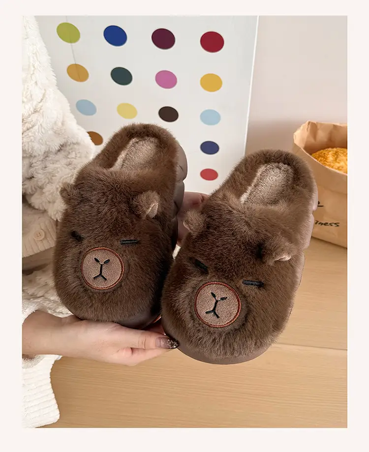 Kapibala Kidsren's Cotton Slippers Boys Winter Home Warm Plush Kidsren's Baby Slippers Girls — feature 9