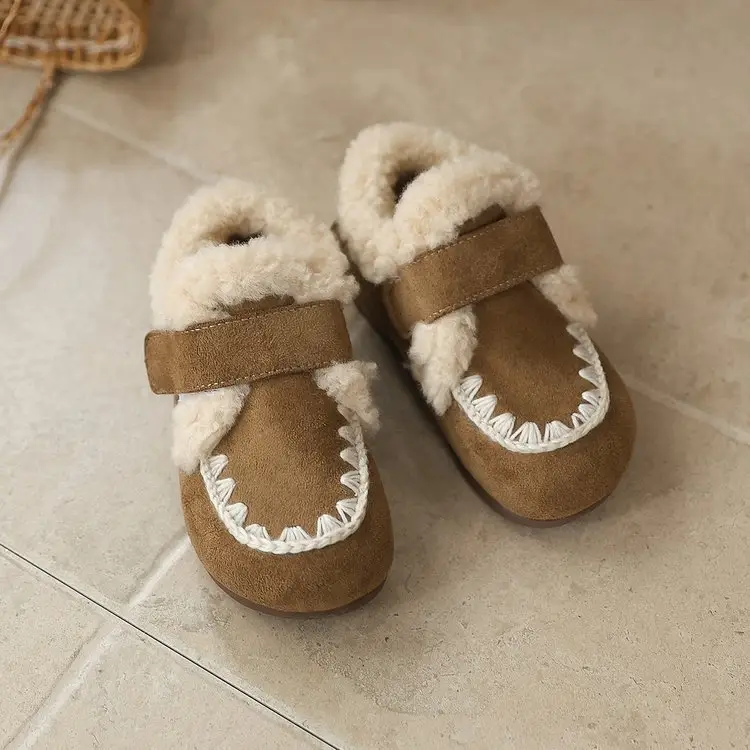 Children's Birkenstock Cotton Shoes for Boys and Girls, Soft-Soled Toddler Shoes, Winter New Baby Fleece-Lined Bean Shoes — feature 4