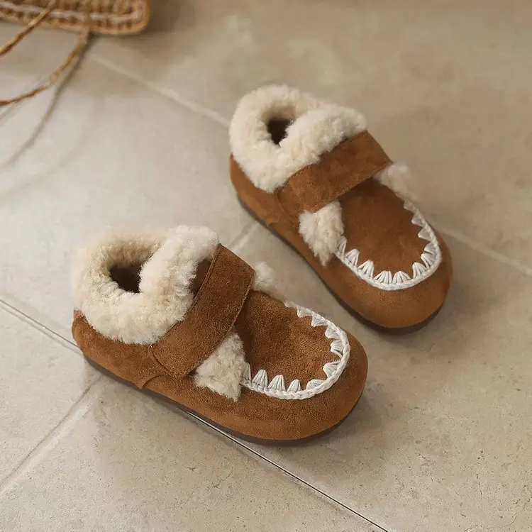 Children's Birkenstock Cotton Shoes for Boys and Girls, Soft-Soled Toddler Shoes, Winter New Baby Fleece-Lined Bean Shoes — feature 6