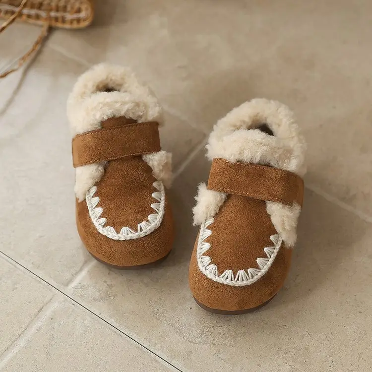 Children's Birkenstock Cotton Shoes for Boys and Girls, Soft-Soled Toddler Shoes, Winter New Baby Fleece-Lined Bean Shoes — feature 7