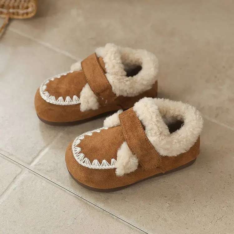 Children's Birkenstock Cotton Shoes for Boys and Girls, Soft-Soled Toddler Shoes, Winter New Baby Fleece-Lined Bean Shoes — feature 8