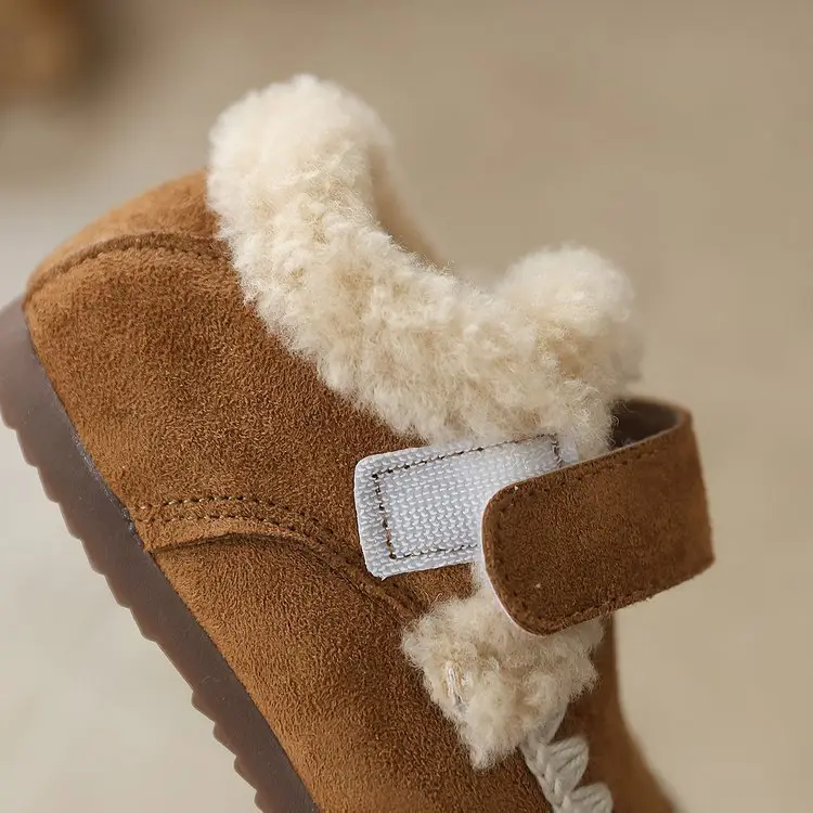 Children's Birkenstock Cotton Shoes for Boys and Girls, Soft-Soled Toddler Shoes, Winter New Baby Fleece-Lined Bean Shoes — feature 9