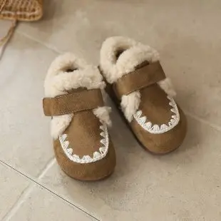 Children's Birkenstock Cotton Shoes for Boys and Girls, Soft-Soled Toddler Shoes, Winter New Baby Fleece-Lined Bean Shoes - Image 2