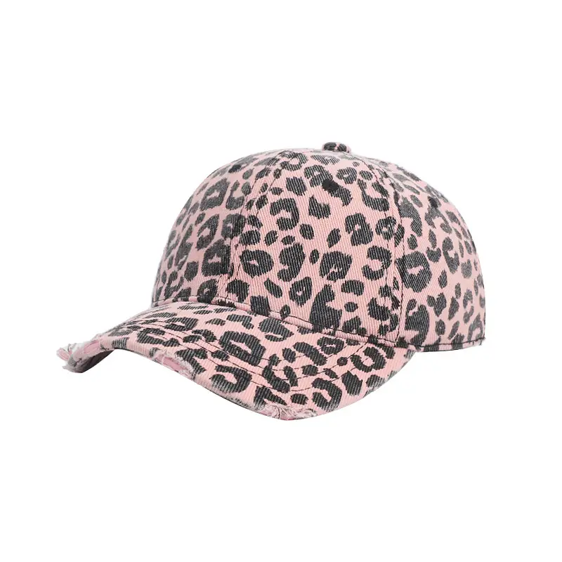 Leopard Print Duckbill Cap Pink Casual Outdoor Hiking Sunshade - Image 10