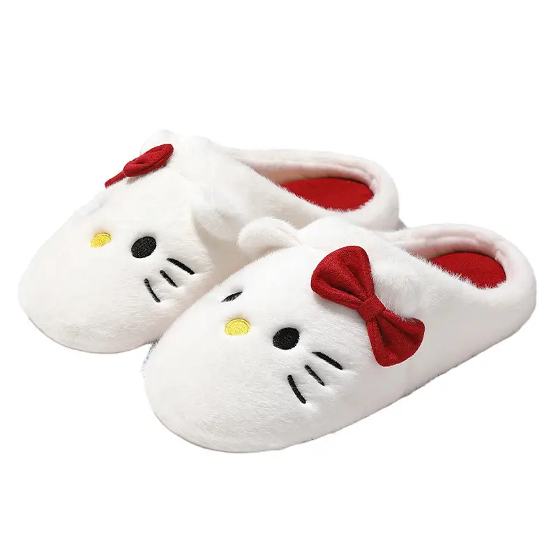 Kt Cat Cotton Slippers Women's Autumn and Winter Home Indoor Soft-Soled Cotton Slippers Silent Non-Slip Japanese Slippers Autumn and Winter Wholesale
