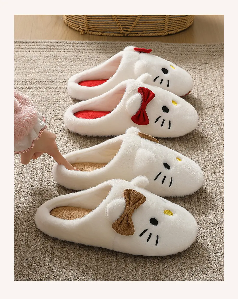 Kt Cat Cotton Slippers Women's Autumn and Winter Home Indoor Soft-Soled Cotton Slippers Silent Non-Slip Japanese Slippers Autumn and Winter Wholesale — feature 32